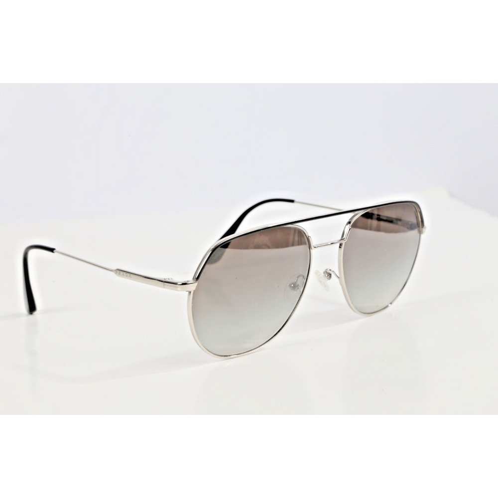 PRADA SPR55U Silver Polarized Sunglasses